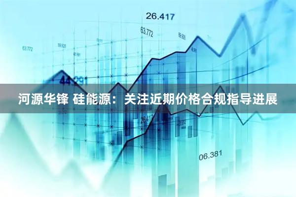 河源华锋 硅能源：关注近期价格合规指导进展